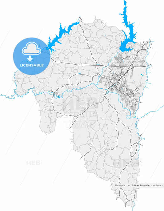 Araucaria, Brazil, high resolution vector map - Instant download PDF and JPG