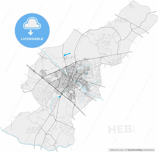 Catanduva, Brazil, high resolution vector map - Instant download PDF and JPG