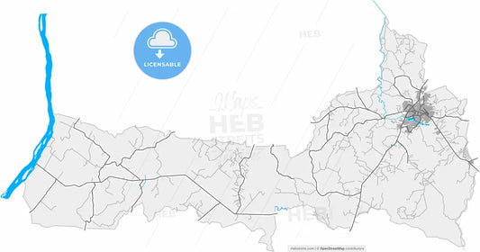 Araguaina, Brazil, high resolution vector map - Instant download PDF and JPG