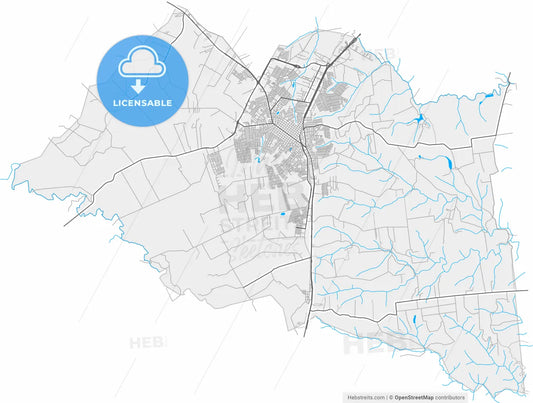 Arapongas, Brazil, high resolution vector map - Instant download PDF and JPG
