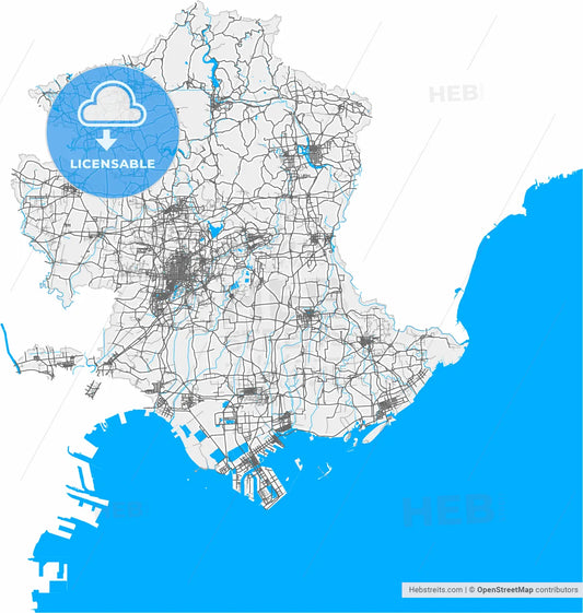 Tangshan, Hebei, China, high resolution vector map - Instant download PDF and JPG