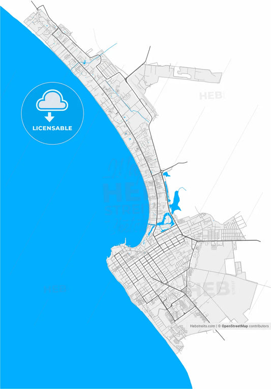 Anapa, Krasnodar Krai, Russia, high resolution vector map - Instant download PDF and JPG