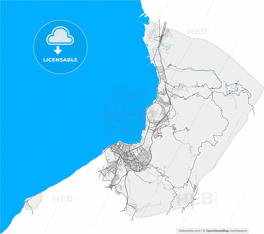 İskenderun, Hatay, Turkey, high resolution vector map - Instant download PDF and JPG
