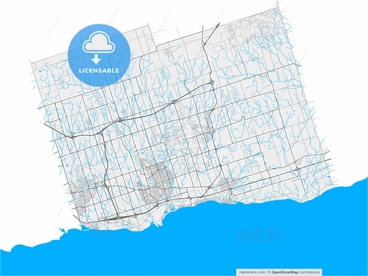 Clarington, Ontario, Canada, high resolution vector map - Instant download PDF and JPG