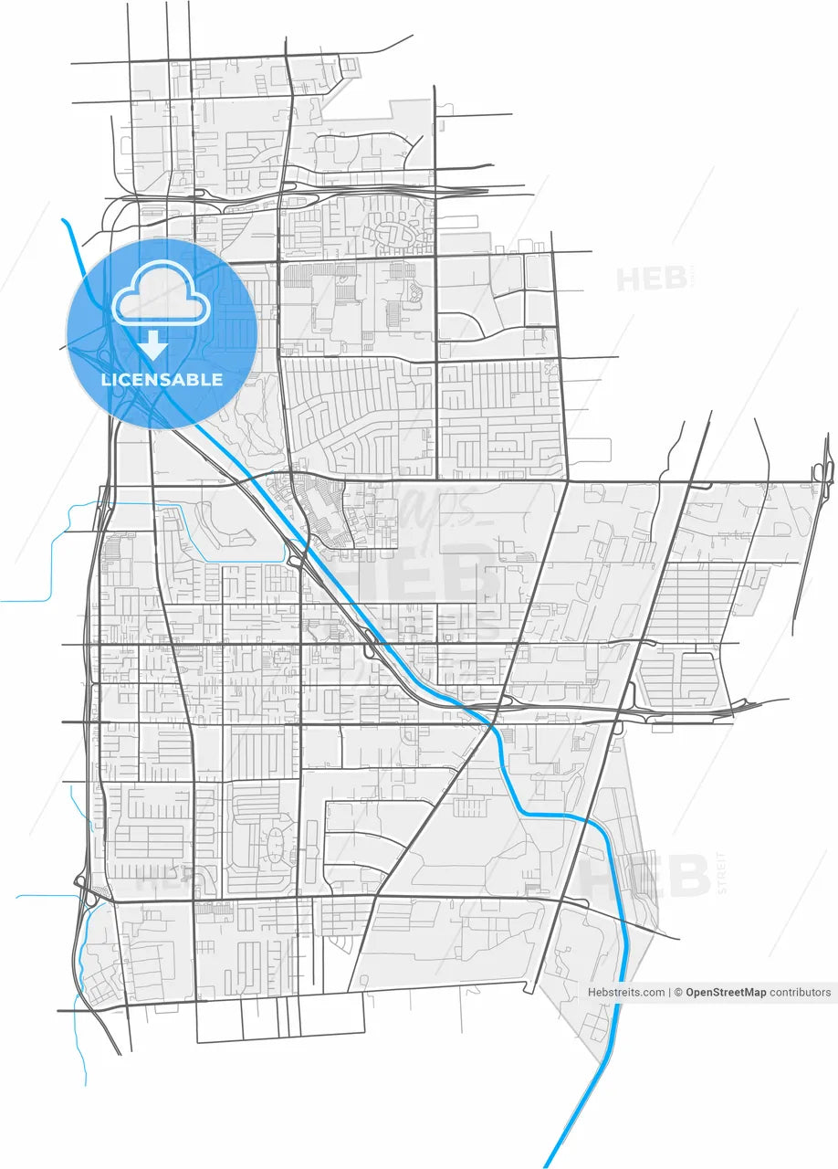 Carson, California, United States, high resolution vector map - Instant download PDF and JPG