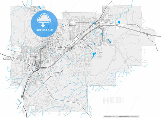 Flagstaff, Arizona, United States, high resolution vector map - Instant download PDF and JPG