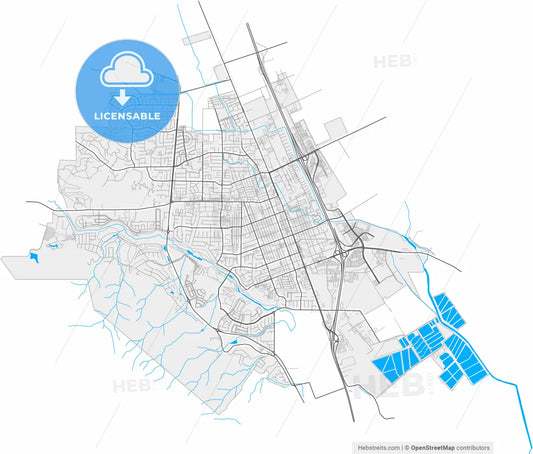 Gilroy, California, United States, high resolution vector map - Instant download PDF and JPG
