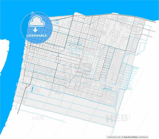Georgetown, Guyana, high resolution vector map - Instant download PDF and JPG