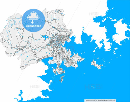 Putian, Fujian, China, high resolution vector map - Instant download PDF and JPG