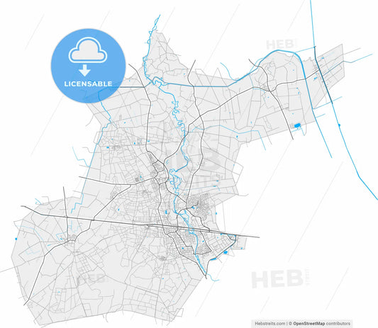 Hellendoorn, Overijssel, Netherlands, high resolution vector map - Instant download PDF and JPG
