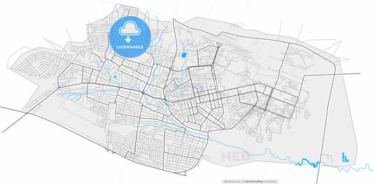 Elista, Republic of Kalmykia, Russia, high resolution vector map - Instant download PDF and JPG