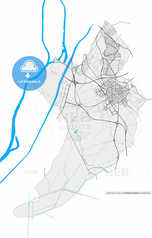 Dos Hermanas, Seville, Spain, high resolution vector map - Instant download PDF and JPG