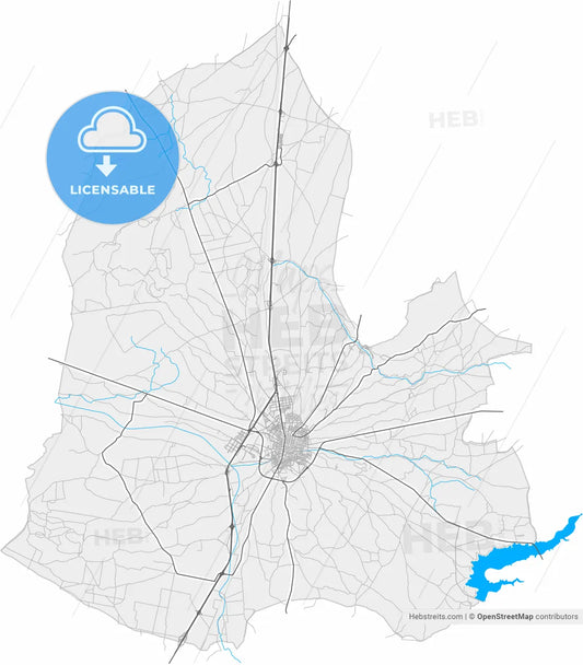 Valdepeñas, Ciudad Real, Spain, high resolution vector map - Instant download PDF and JPG