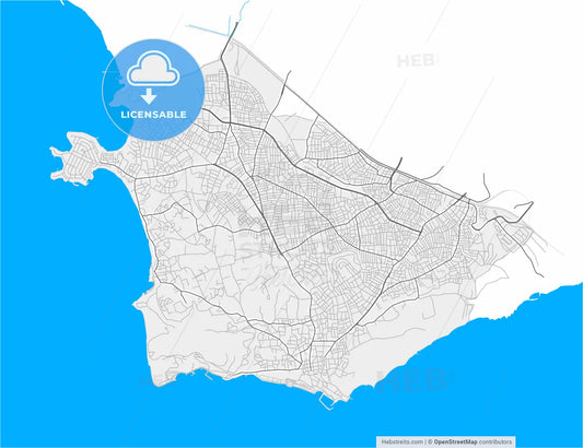 Darıca, Kocaeli, Turkey, high resolution vector map - Instant download PDF and JPG