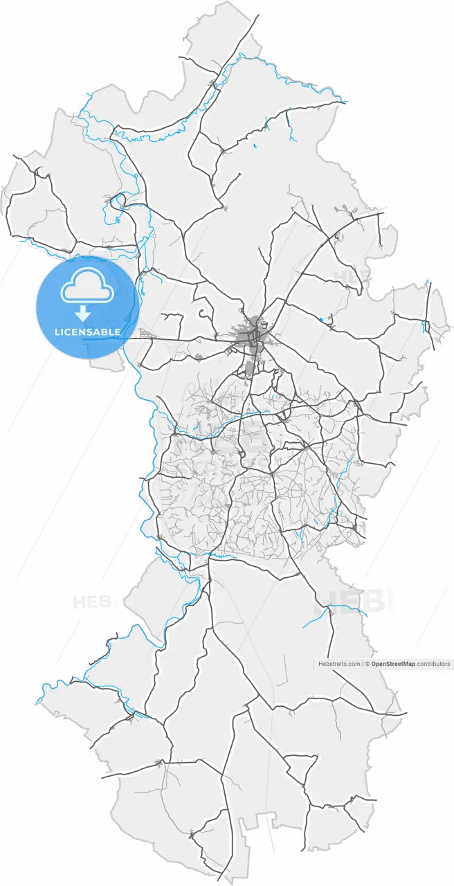 Polatlı, Ankara, Turkey, high resolution vector map - Instant download PDF and JPG