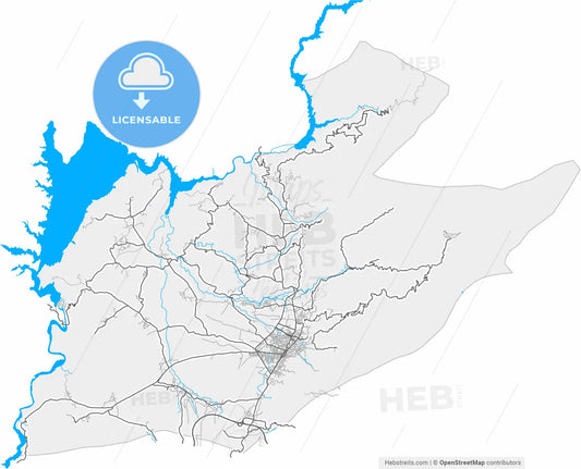 Düziçi, Osmaniye, Turkey, high resolution vector map - Instant download PDF and JPG