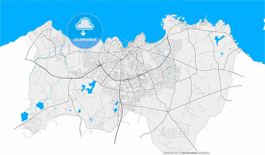 Bangor, Down, Northern Ireland, high resolution vector map - Instant download PDF and JPG