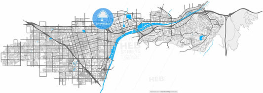 Anaheim, California, United States, high resolution vector map - Instant download PDF and JPG