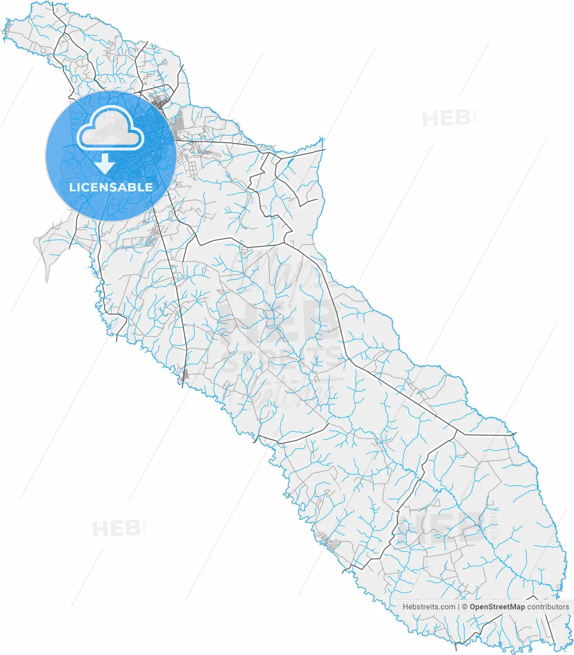 Campo Grande, Brazil, high resolution vector map - Instant download PDF and JPG