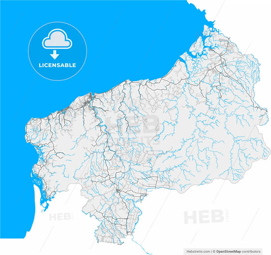 Esmeraldas, Ecuador, high resolution vector map - Instant download PDF and JPG