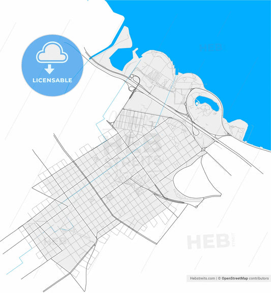 Belgrano, Argentina, high resolution vector map - Instant download PDF and JPG