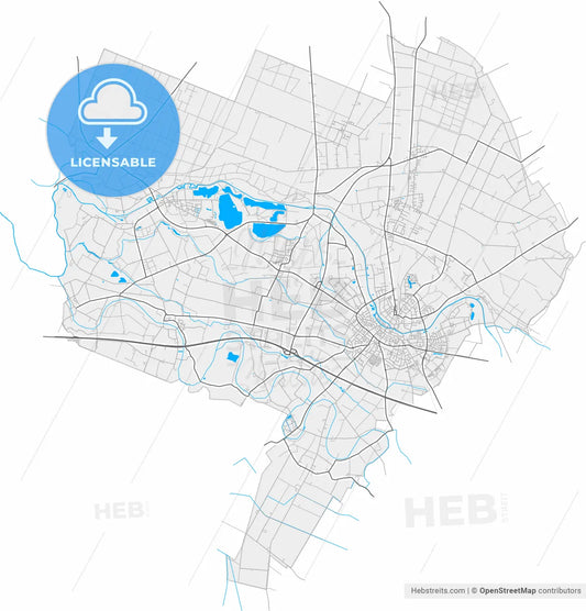 Goch, North Rhine-Westphalia, Germany, high resolution vector map - Instant download PDF and JPG