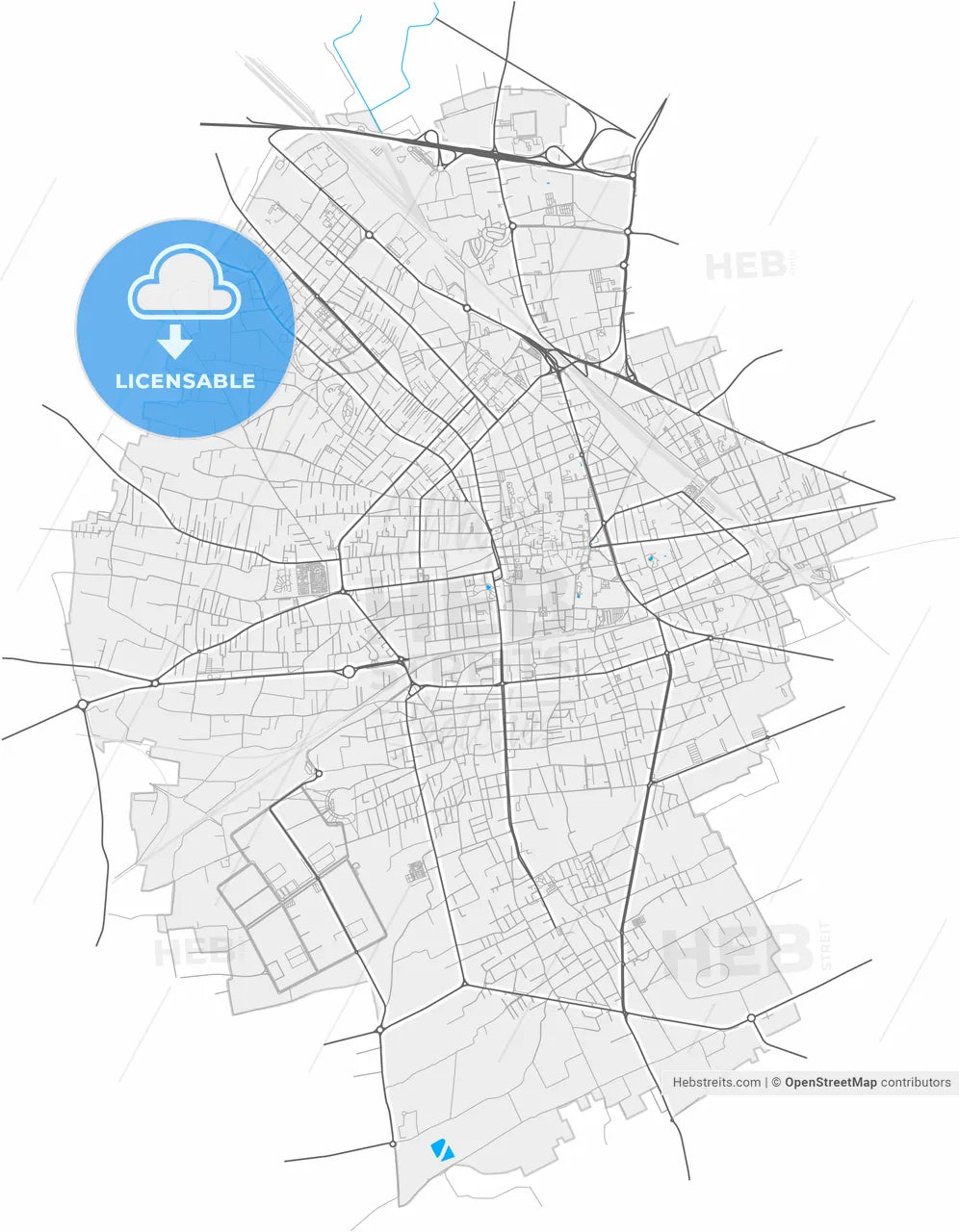 Busto Arsizio, Lombardy, Italy, high resolution vector map - Instant download PDF and JPG