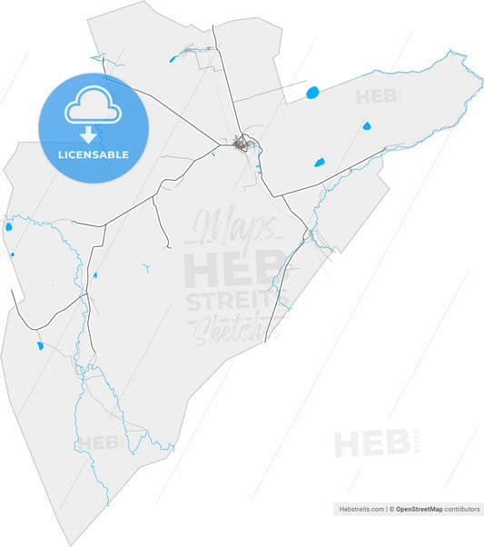 Arkalyk, Kostanay Province, Kazakhstan, high resolution vector map - Instant download PDF and JPG