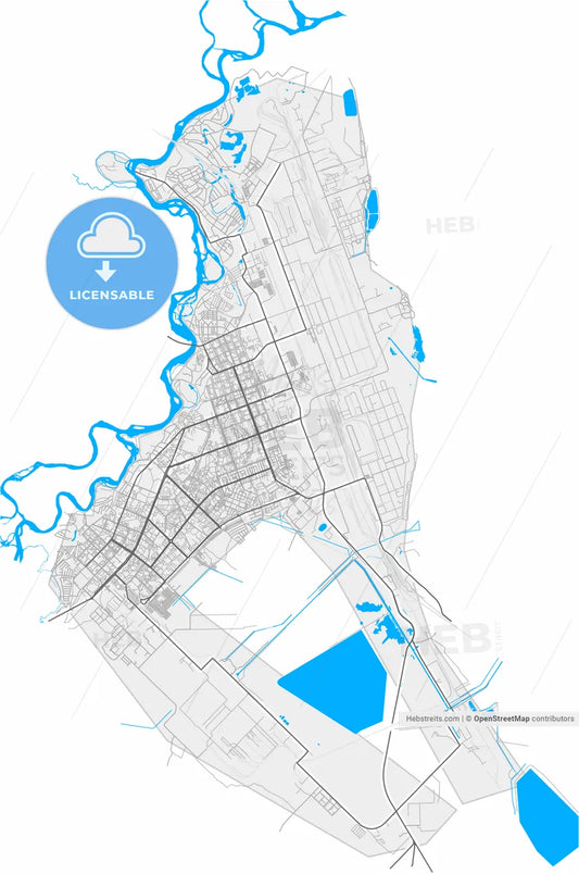 Angarsk, Irkutsk Oblast, Russia, high resolution vector map - Instant download PDF and JPG