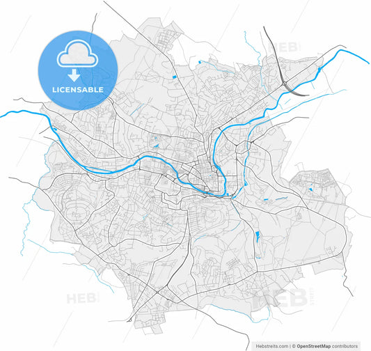 Bath, South West England, England, high resolution vector map - Instant download PDF and JPG
