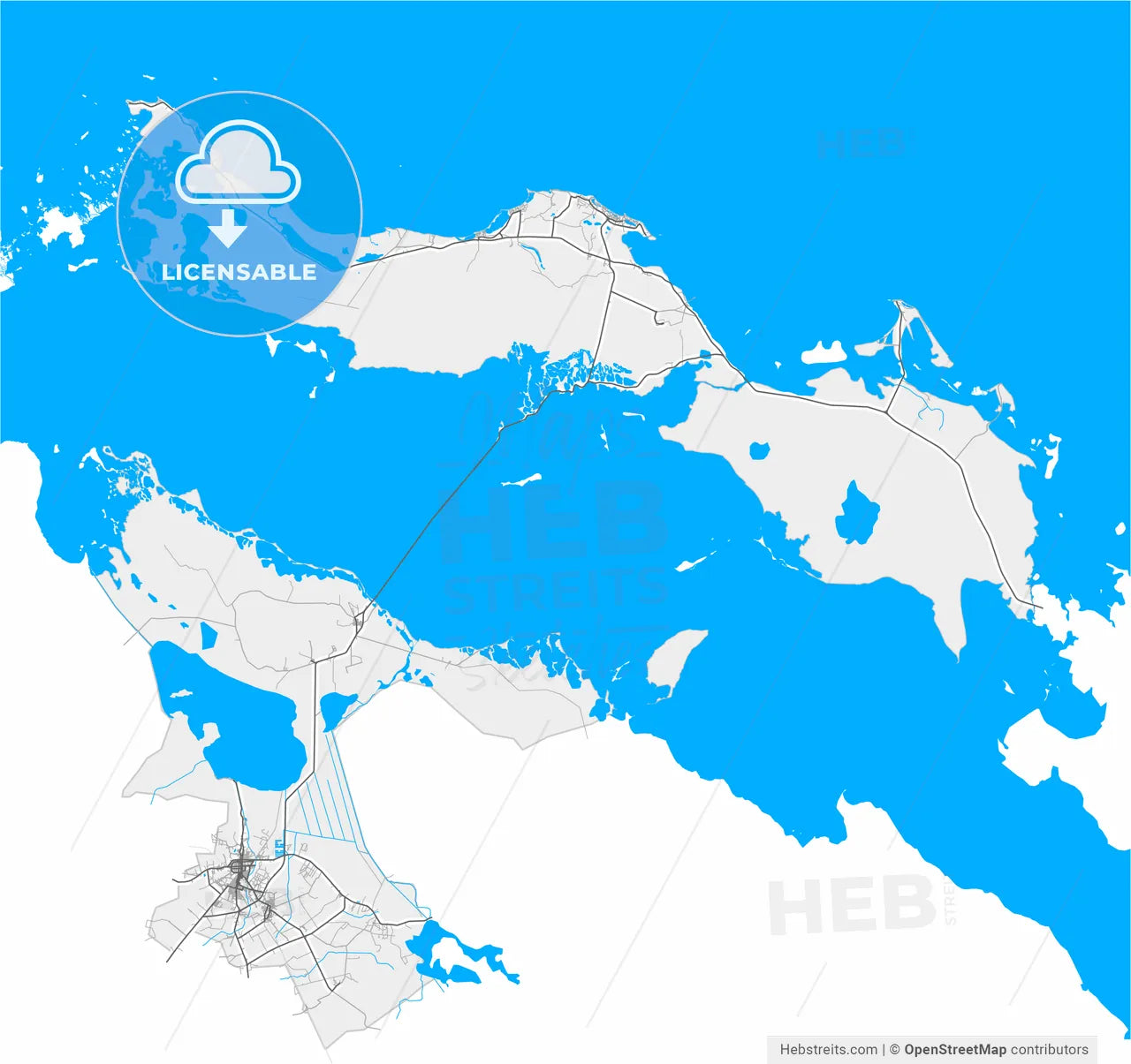 Morón, Ciego de Ávila, Cuba, high resolution vector map - Instant download PDF and JPG