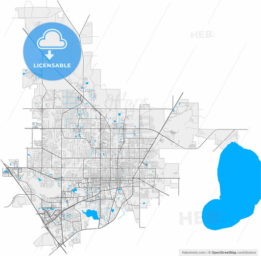 Gainesville, Florida, United States, high resolution vector map - Instant download PDF and JPG