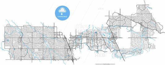 Centennial, Colorado, United States, high resolution vector map - Instant download PDF and JPG