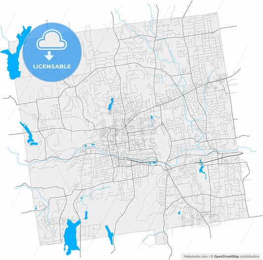 Bristol, Connecticut, United States, high resolution vector map - Instant download PDF and JPG