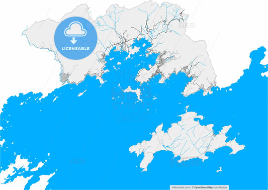 Angra dos Reis, Brazil, high resolution vector map - Instant download PDF and JPG
