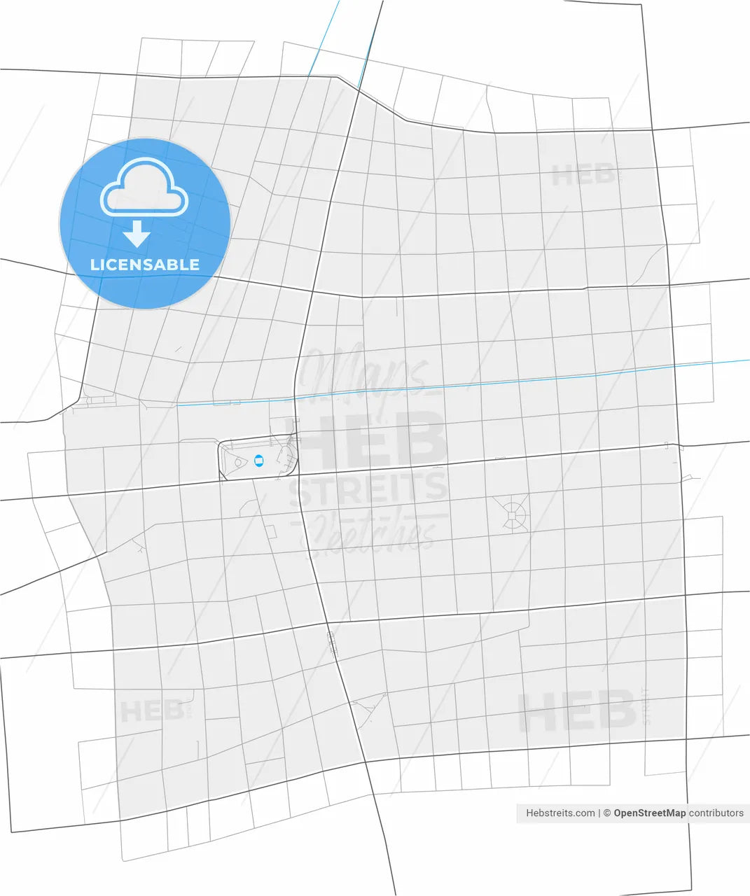 Balvanera, Argentina, high resolution vector map - Instant download PDF and JPG