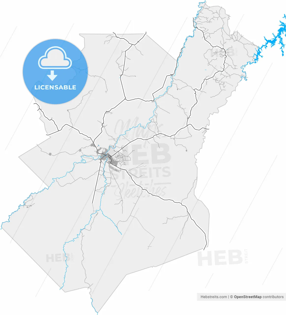 Barra do Corda, Brazil, high resolution vector map - Instant download PDF and JPG