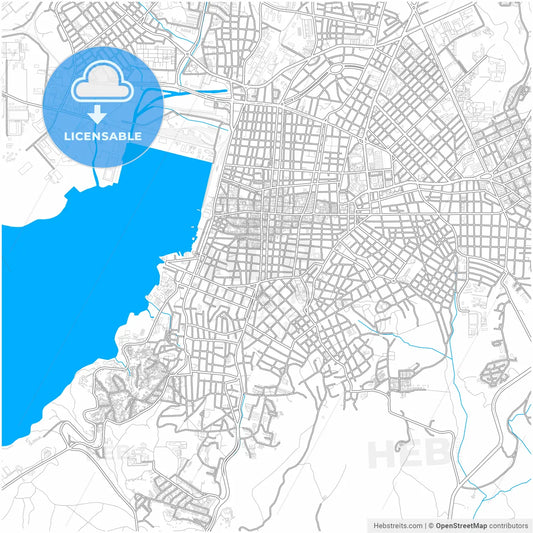 Santiago de Cuba, Santiago de Cuba, Cuba, city map with high resolution roads.