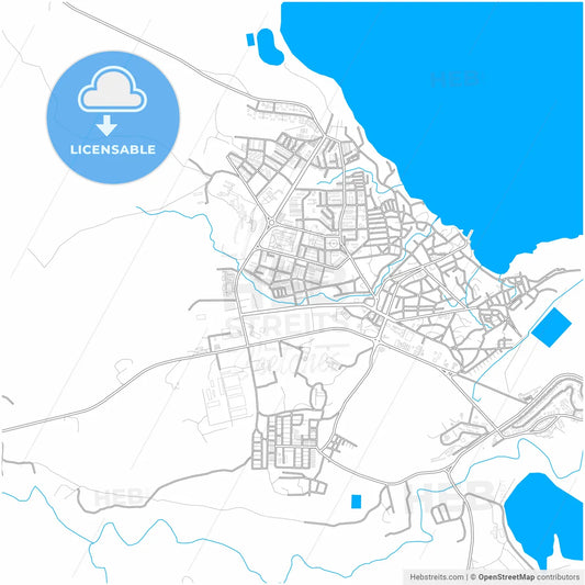Moa, Holguín, Cuba, city map with high resolution roads.