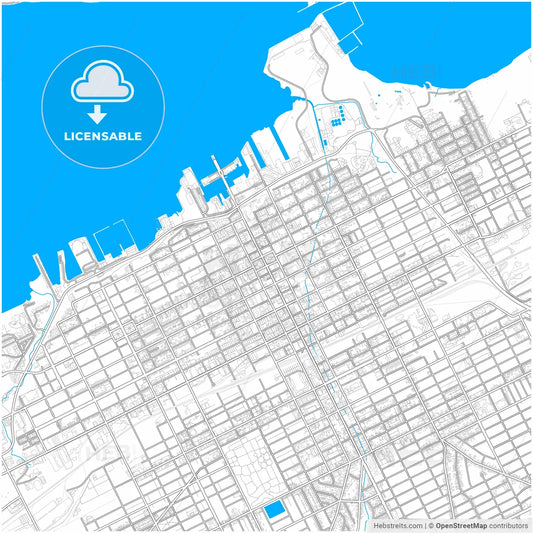 Erie, Pennsylvania, United States, city map with high resolution roads.