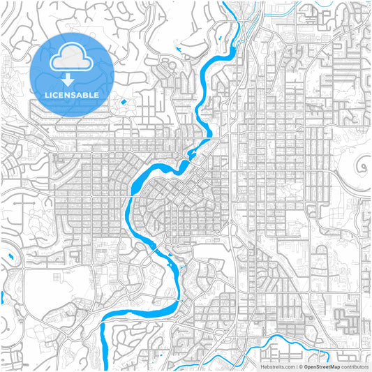 Bend, Oregon, United States, city map with high resolution roads.
