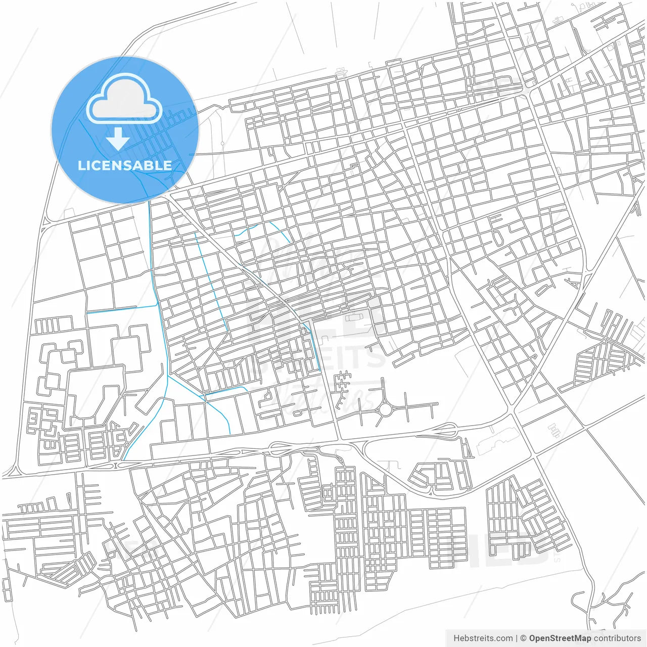 Coro, Venezuela, city map with high resolution roads.