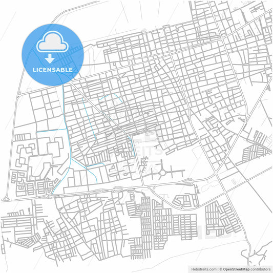 Coro, Venezuela, city map with high resolution roads.