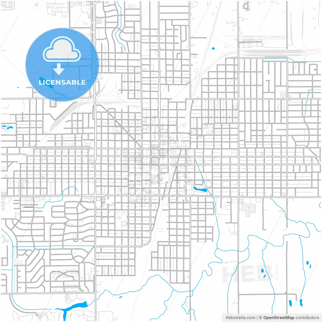 Enid, Oklahoma, United States, city map with high resolution roads.
