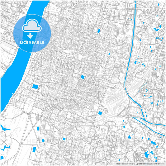 Kolkata, West Bengal, India, city map with high resolution roads.