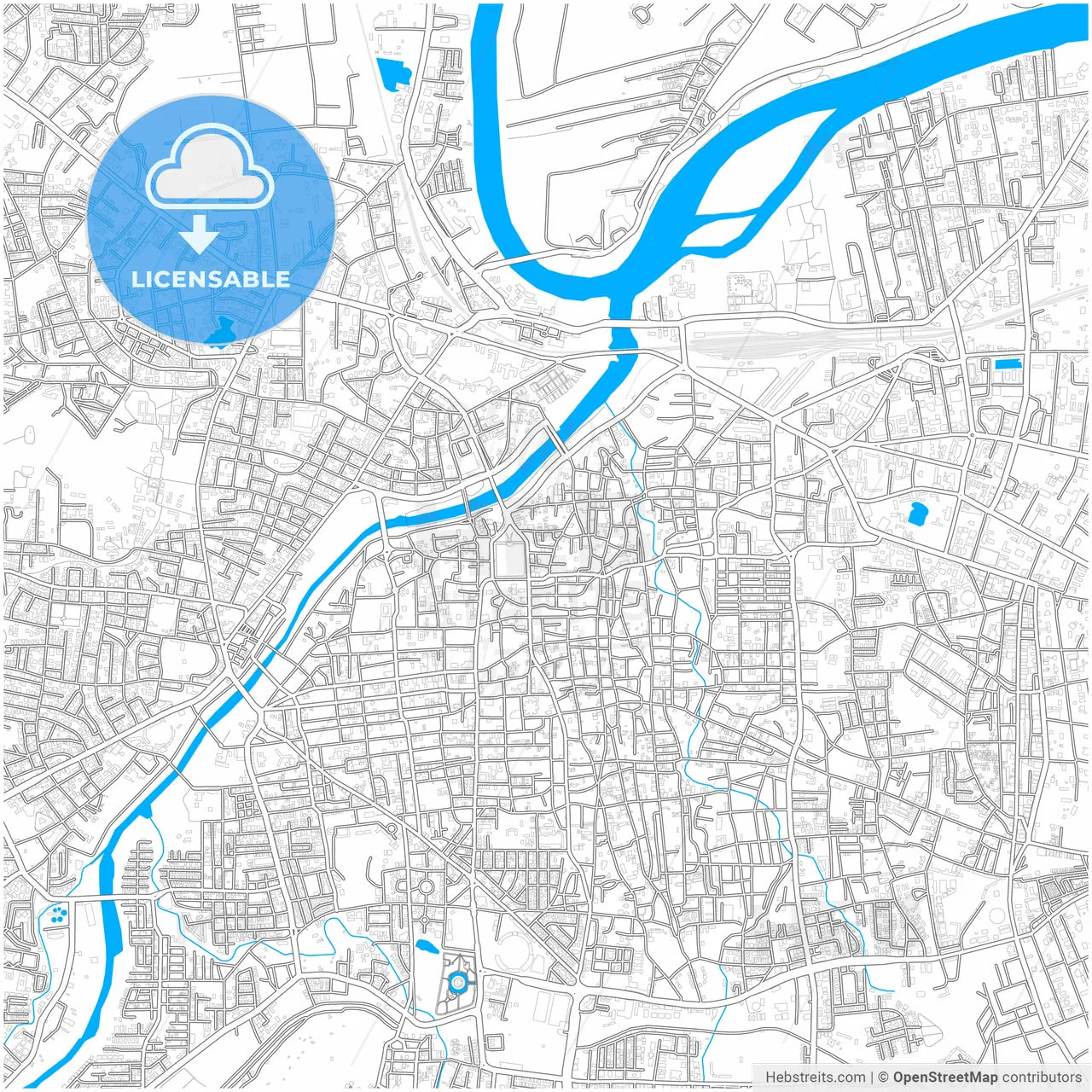 Pune, Maharashtra, India, city map with high resolution roads.