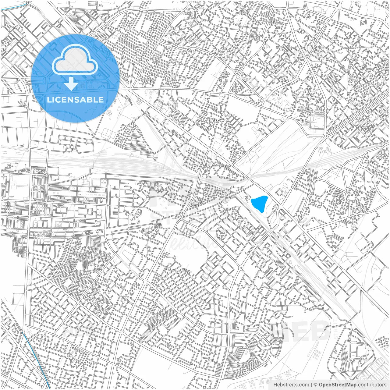 Kanpur, Uttar Pradesh, India, city map with high resolution roads.