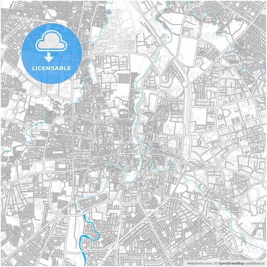 Indore, Madhya Pradesh, India, city map with high resolution roads.