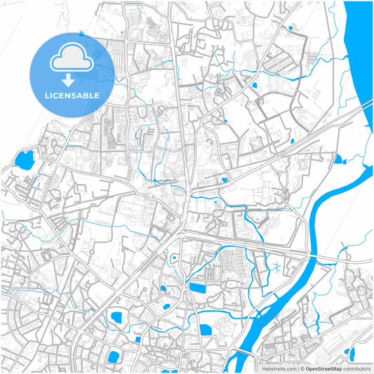 Thane, Maharashtra, India, city map with high resolution roads.