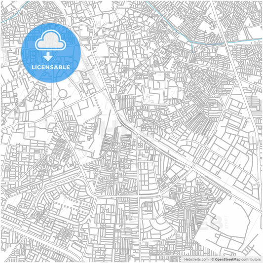 Ludhiana, Punjab, India, city map with high resolution roads.